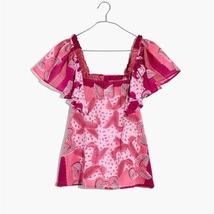 Banjanan Lilac Palm Lupine Blouse | Size Small